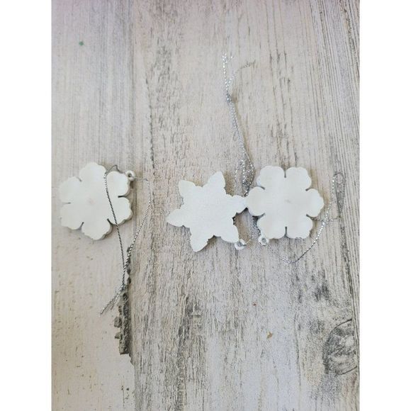 Multicolor mini wooden snowflake ornament Xmas Decor set - Picture 5 of 7